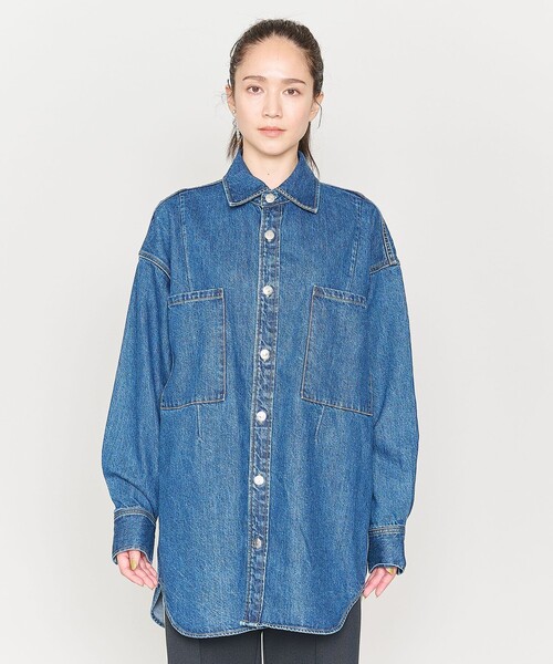 ASTRAET（アストラット）の「＜ASTRAET＞11.5oz デニム 2ポケットシャツ UNISEX（シャツ/ブラウス・レディース・コバルトブルー/ライトグレー・FREE）」の14枚目の写真