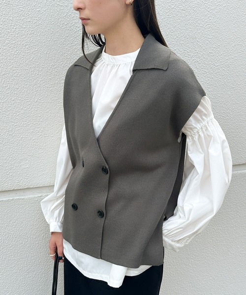 ダブルボタンニットベスト（ベスト）｜select MOCA（セレクトモカ）の