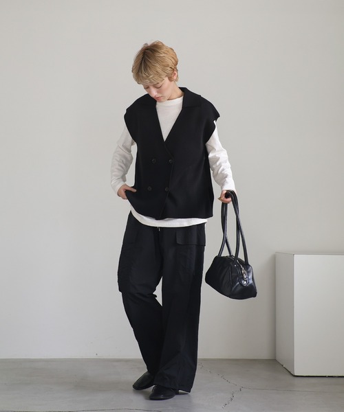 ダブルボタンニットベスト（ベスト）｜select MOCA（セレクトモカ）の