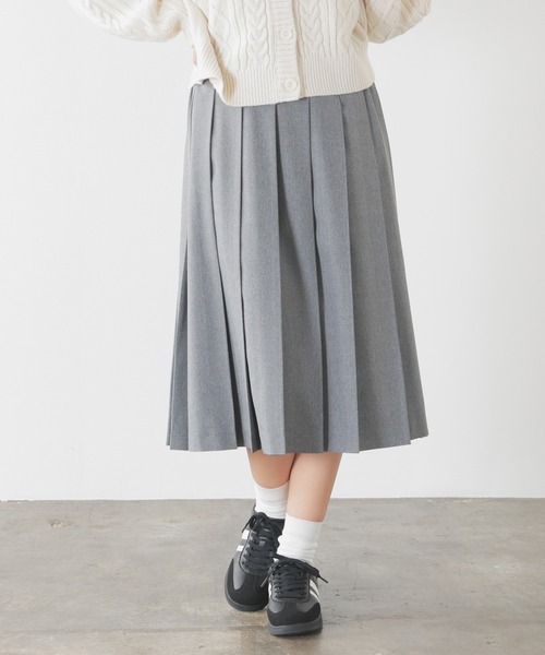 Honeys（ハニーズ）の「ミディ丈プリーツスカート（スカート・レディース・ブラック/キャメル/杢グレー・S/M/L/LL）」の2枚目の写真