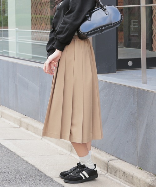 Honeys（ハニーズ）の「ミディ丈プリーツスカート（スカート・レディース・ブラック/キャメル/杢グレー・S/M/L/LL）」の8枚目の写真