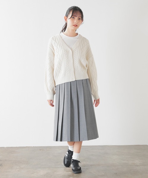 Honeys（ハニーズ）の「ミディ丈プリーツスカート（スカート・レディース・ブラック/キャメル/杢グレー・S/M/L/LL）」の11枚目の写真