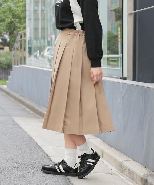 Honeys（ハニーズ）の「ミディ丈プリーツスカート（スカート・レディース・ブラック/キャメル/杢グレー・S/M/L/LL）」の21枚目の写真