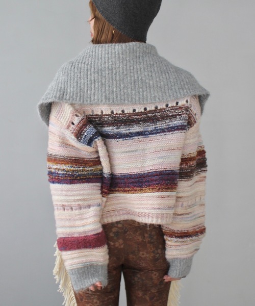 SANSeLF（サンセルフ）の「セーラーカラーボーダージップアップニット【SANSeLF】 sanw24a065（ニット/セーター・レディース・マルチ・FREE）」の5枚目の写真