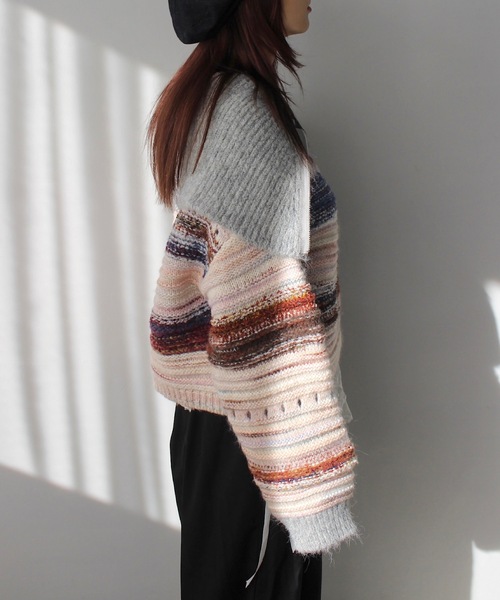 SANSeLF（サンセルフ）の「セーラーカラーボーダージップアップニット【SANSeLF】 sanw24a065（ニット/セーター・レディース・マルチ・FREE）」の13枚目の写真