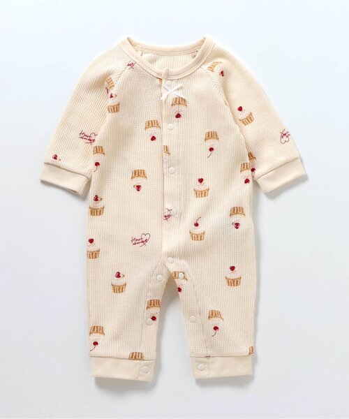 apres les cours(アプレレクール)の「【WEB限定】ワッフルバラエティカバーオール(ロンパース・キッズ・サックスブルー/アイボリー/オフホワイト/クリーム・80/60/70)」の3枚目の写真