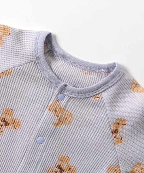 apres les cours(アプレレクール)の「【WEB限定】ワッフルバラエティカバーオール(ロンパース・キッズ・サックスブルー/アイボリー/オフホワイト/クリーム・80/60/70)」の6枚目の写真