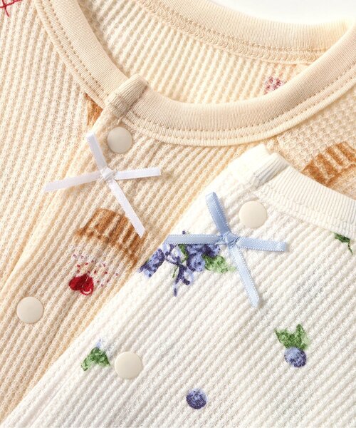 apres les cours(アプレレクール)の「【WEB限定】ワッフルバラエティカバーオール(ロンパース・キッズ・サックスブルー/アイボリー/オフホワイト/クリーム・80/60/70)」の10枚目の写真