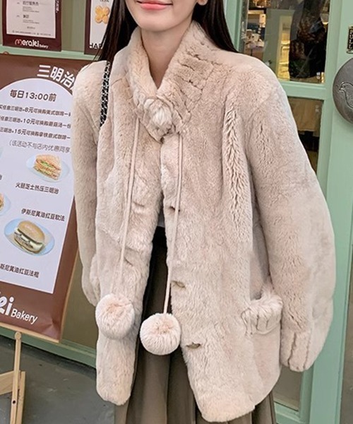 gossip!ロサンゼルス(ゴシップロサンゼルス)の「YUGA ルーズシルエットジャケット(ブルゾン・レディース・カーキ/オフホワイト・L/M)」の5枚目の写真