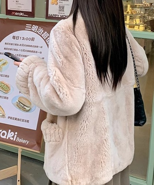 gossip!ロサンゼルス(ゴシップロサンゼルス)の「YUGA ルーズシルエットジャケット(ブルゾン・レディース・カーキ/オフホワイト・L/M)」の8枚目の写真