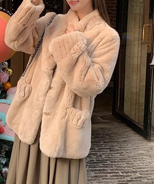 gossip!ロサンゼルス(ゴシップロサンゼルス)の「YUGA ルーズシルエットジャケット(ブルゾン・レディース・カーキ/オフホワイト・L/M)」の10枚目の写真