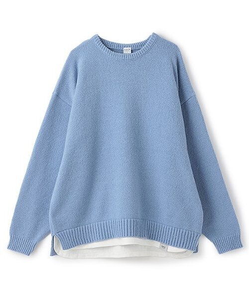 and D. petit main（アンドディープティマイン）の「【親子リンク】【洗濯機可】【DAD】裾レイヤードニット（ニット/セーター・レディース・マルチ/ライトグレー/ブルー・F）」の3枚目の写真