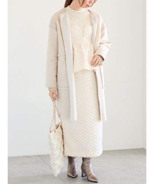 Te chichi（テチチ）の「フリンジジャカードボンディングスカート（セットアップ可）（スカート・レディース・オフホワイト/ブラック・M/S）」の7枚目の写真