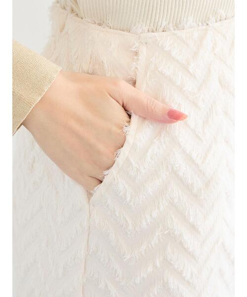 Te chichi（テチチ）の「フリンジジャカードボンディングスカート（セットアップ可）（スカート・レディース・オフホワイト/ブラック・M/S）」の12枚目の写真