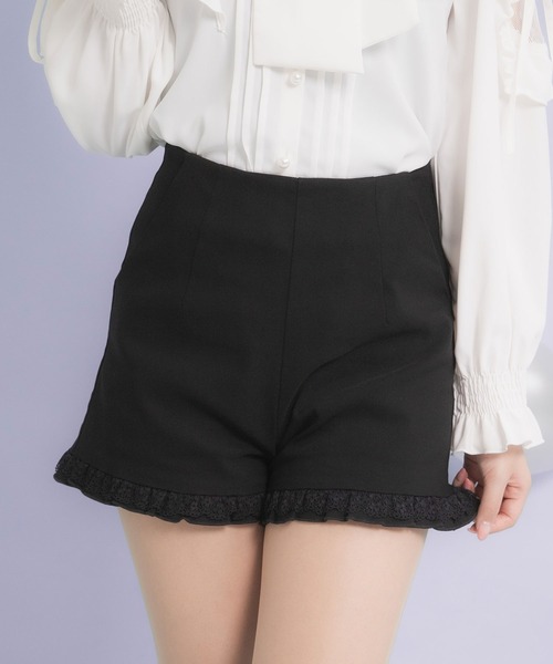 トゥララ(TRALALA) 新品未使用 フリル付き黒ショートパンツ フリルショートパンツ | Lea 〜 sky 〜
