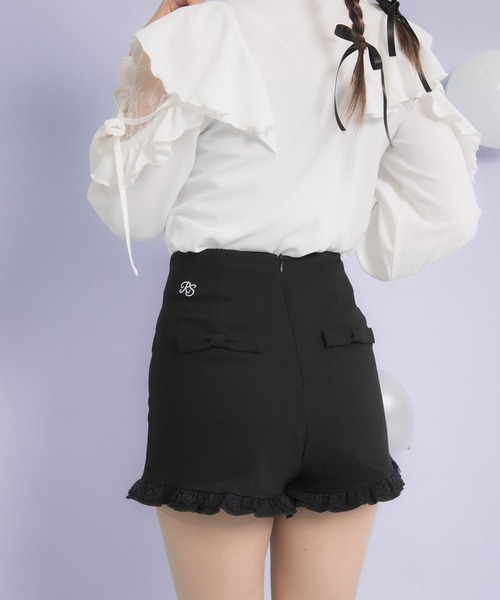 rurumu フリルショートパンツ rurumu:（ルルムウ）の「rurumu:/ルルムウ/lace-up frill PT