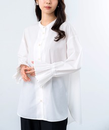 【ANNA LUNA】オケージョン にも◎袖の プリーツ カフス がポイントの万能 シャツ チュニック