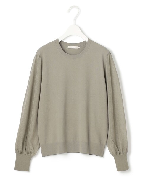 アイシービー iCB 24AW クロスコンビ ニットプルオーバー レイヤード シャツ カットソー 長袖 L グレージュ 白 アイシービー iCB 24AW クロスコンビ ニットプルオーバー