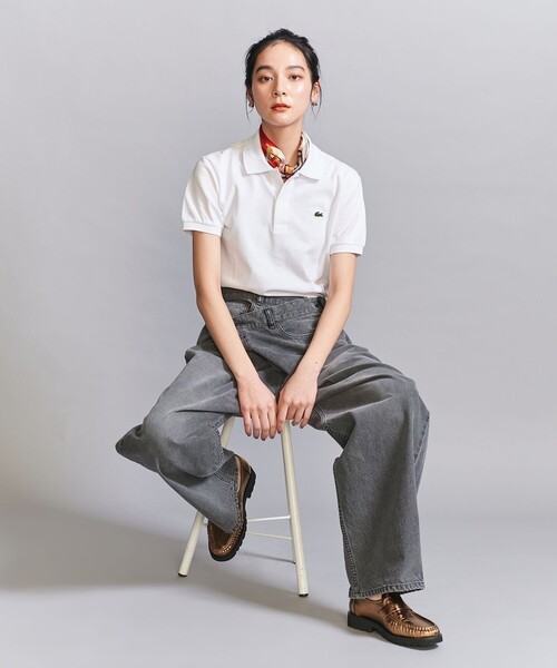 LACOSTE(ラコステ)の「【別注】<LACOSTE>ポロシャツ(ポロシャツ・レディース・ブラック/ライトピンク/ホワイト/ベージュ・38/34)」の6枚目の写真