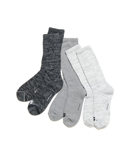 SOPHNET.(ソフネット)の「BINCHOTAN RIBBED SOCKS(ソックス/靴下・メンズ・ホワイト/ブラック/グレー・MEDIUM/LARGE)」の4枚目の写真