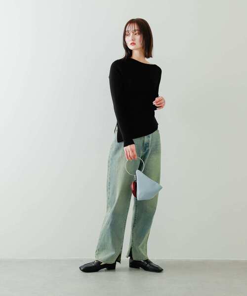 SENSE OF PLACE by URBAN RESEARCH(センスオブプレイスバイアーバンリサーチ)の「アシメデザインセーター(ニット/セーター・レディース・イエロー/アイボリー/チャコールグレー/ブラック・ONE)」の12枚目の写真