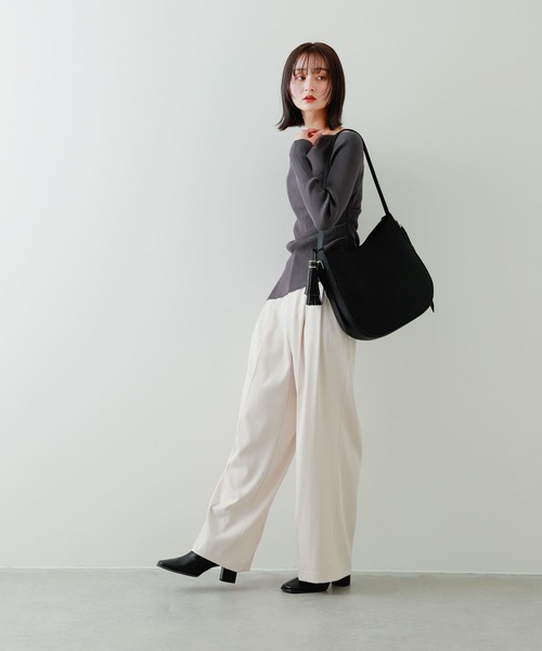 SENSE OF PLACE by URBAN RESEARCH(センスオブプレイスバイアーバンリサーチ)の「アシメデザインセーター(ニット/セーター・レディース・イエロー/アイボリー/チャコールグレー/ブラック・ONE)」の20枚目の写真