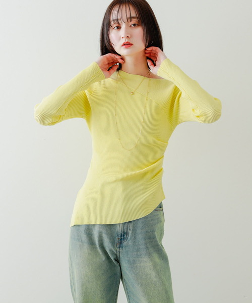 SENSE OF PLACE by URBAN RESEARCH(センスオブプレイスバイアーバンリサーチ)の「アシメデザインセーター(ニット/セーター・レディース・イエロー/アイボリー/チャコールグレー/ブラック・ONE)」の22枚目の写真