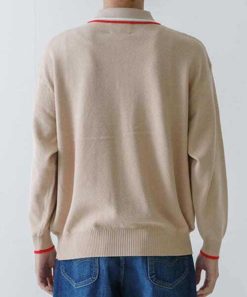 【FR2golf】ロングスリーブ ニットポロシャツ FR2golf】ロングスリーブ ニットポロシャツ ネイビー XLサイズ