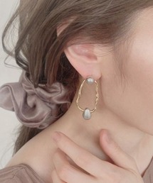 【LIMITED NUMBER/リミテッドナンバー】MOON コンビメッキオーバルピアス