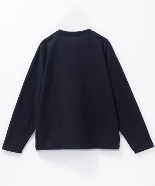 URBAN COLLECTION(アーバンコレクション)の「URBAN COLLECTION 梨地 フェイクレイヤードロンT(Tシャツ/カットソー・メンズ・ブラック/ブルーグレー/グレイッシュベージュ・S/M/L/XL)」の20枚目の写真
