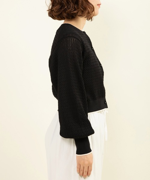 セール】☆coolcottonケーブル編み ショートクルーネック