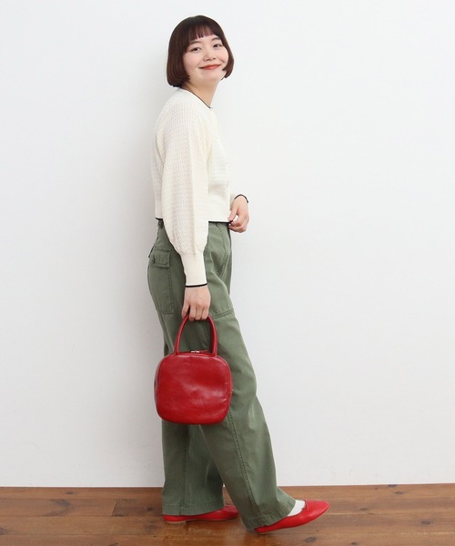 セール】☆coolcottonケーブル編み ショートクルーネック