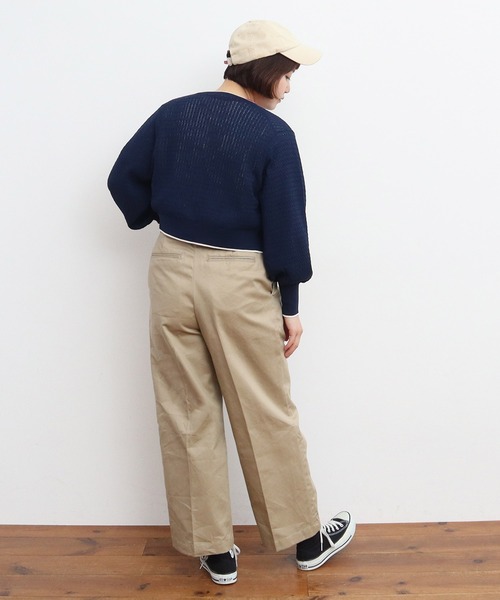 セール】☆coolcottonケーブル編み ショートクルーネック
