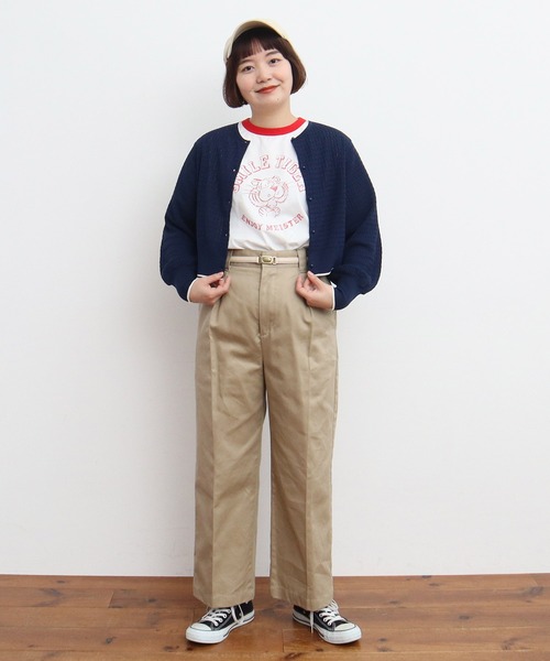 セール】☆coolcottonケーブル編み ショートクルーネック
