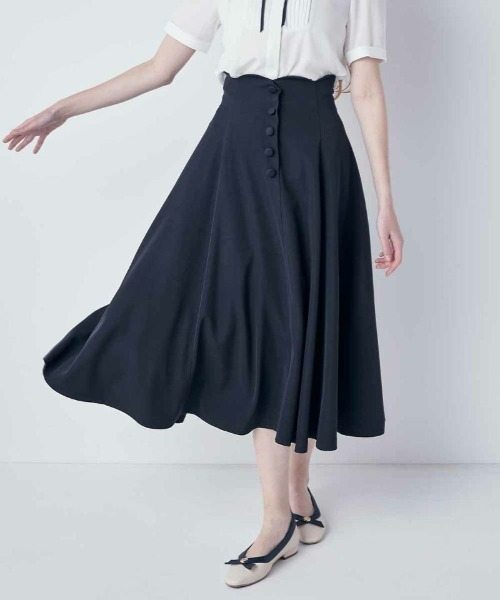 an another angelus（アンアナザーアンジェラス）の「ハイウエストスカラップフレアースカート/ fint　フィント（スカート・レディース・ライトブルー/レッド/ブルーグリーン/ブラック/ミント・2/1）」の2枚目の写真