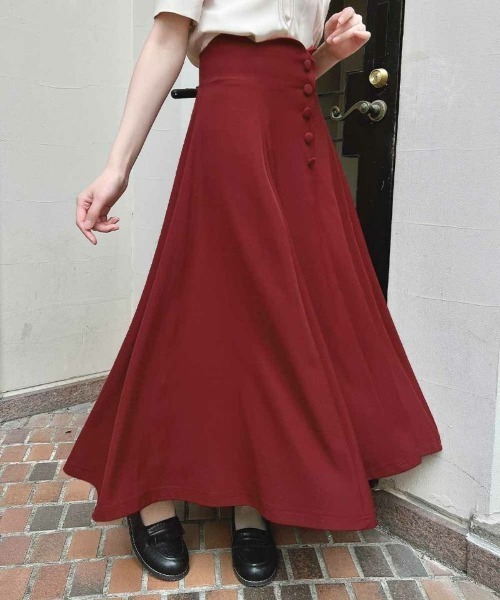 an another angelus（アンアナザーアンジェラス）の「ハイウエストスカラップフレアースカート/ fint　フィント（スカート・レディース・ライトブルー/レッド/ブルーグリーン/ブラック/ミント・2/1）」の20枚目の写真