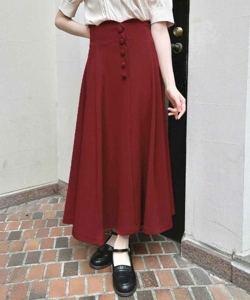 an another angelus（アンアナザーアンジェラス）の「ハイウエストスカラップフレアースカート/ fint　フィント（スカート・レディース・ライトブルー/レッド/ブルーグリーン/ブラック/ミント・2/1）」の21枚目の写真