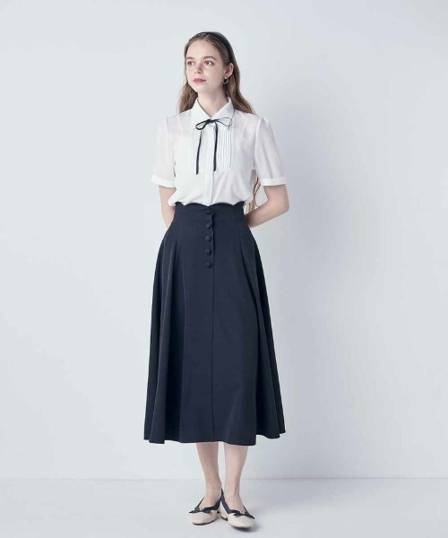 an another angelus（アンアナザーアンジェラス）の「ハイウエストスカラップフレアースカート/ fint　フィント（スカート・レディース・ライトブルー/レッド/ブルーグリーン/ブラック/ミント・2/1）」の7枚目の写真