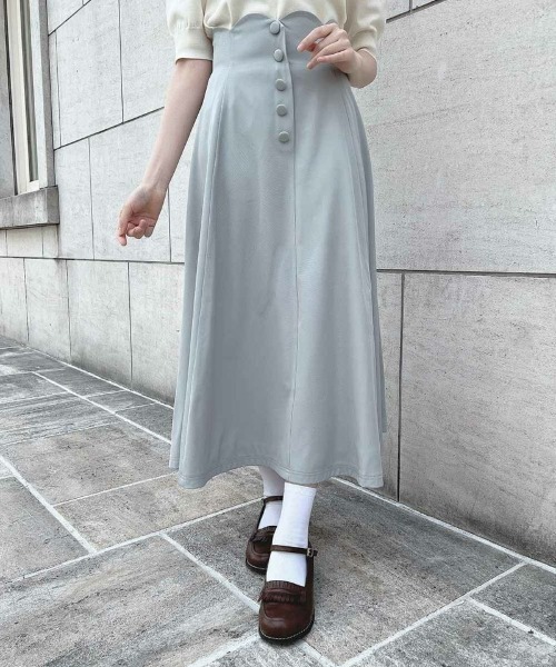 an another angelus（アンアナザーアンジェラス）の「ハイウエストスカラップフレアースカート/ fint　フィント（スカート・レディース・ライトブルー/レッド/ブルーグリーン/ブラック/ミント・2/1）」の15枚目の写真