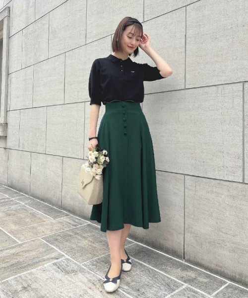 an another angelus（アンアナザーアンジェラス）の「ハイウエストスカラップフレアースカート/ fint　フィント（スカート・レディース・ライトブルー/レッド/ブルーグリーン/ブラック/ミント・2/1）」の19枚目の写真