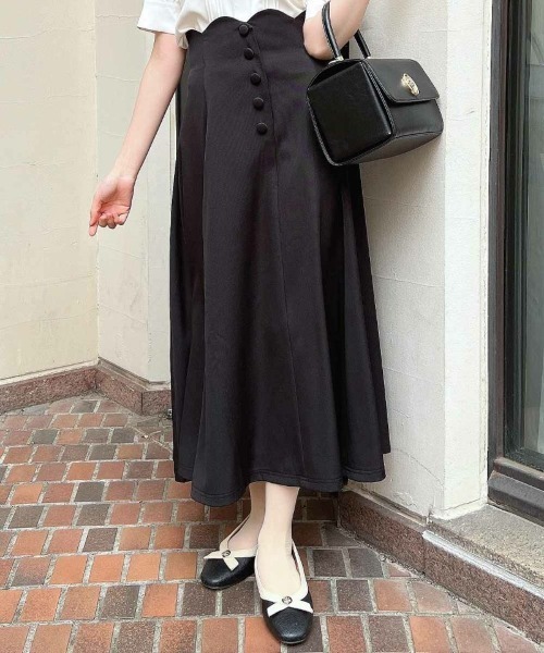 an another angelus（アンアナザーアンジェラス）の「ハイウエストスカラップフレアースカート/ fint　フィント（スカート・レディース・ライトブルー/レッド/ブルーグリーン/ブラック/ミント・2/1）」の10枚目の写真