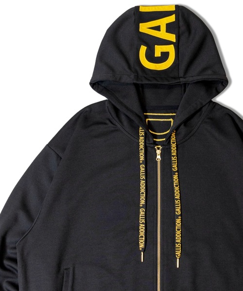 GALLIS ADDICTION(ガリスアディクション)の「GA BACK-LOGO ZIP HOODIE(スウェット・メンズ・ブラック/グレー・M/L)」の1枚目の写真