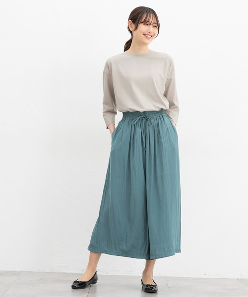Honeys(ハニーズ)の「【ハニさら・接触冷感・UVカット】きれいめ7分袖Tシャツ(Tシャツ/カットソー・レディース・パープル/ブラック/サックスブルー/グレイッシュベージュ/オフホワイト・LL/L/S/M)」の18枚目の写真