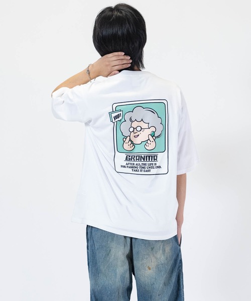 JOHN'S CLOSET（ジョンズクローゼット）の「【a】〔GRANMA/グランマ〕アソートパターンプリント ビッグシルエットTシャツ（Tシャツ/カットソー・メンズ・ライトグレー系1/ブラック系3/ブラック系1/ブラック系2/ホワイト系3/ホワイト系2/ホワイト系1/ライトグレー系2/ライトグレー系3・LARGE/MEDIUM）」の2枚目の写真