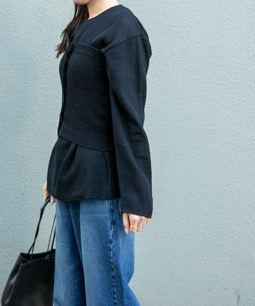 FORK&SPOON（フォークアンドスプーン）の「FORK&SPOON　ニットビスチェ（ベスト・レディース・オフホワイト/ブラック・1）」の5枚目の写真