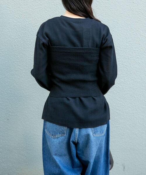 FORK&SPOON（フォークアンドスプーン）の「FORK&SPOON　ニットビスチェ（ベスト・レディース・オフホワイト/ブラック・1）」の6枚目の写真