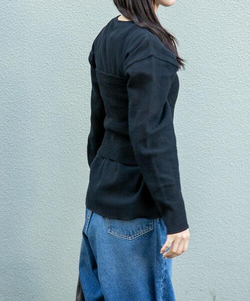 FORK&SPOON（フォークアンドスプーン）の「FORK&SPOON　ニットビスチェ（ベスト・レディース・オフホワイト/ブラック・1）」の7枚目の写真