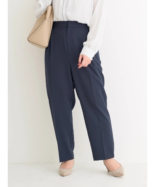 Re-J&SUPURE(リジェイアンドスプル)の「【大きいサイズ】【Wクロス】テーパードパンツ(セットアップ可)(スラックス・レディース・ベージュ/ブラック/ネイビー・XX-LARGE/X-LARGE/XXX-LARGE)」の3枚目の写真