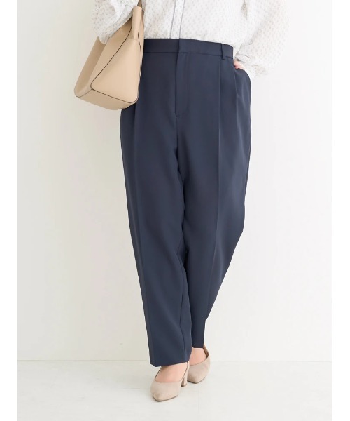 Re-J&SUPURE(リジェイアンドスプル)の「【大きいサイズ】【Wクロス】テーパードパンツ(セットアップ可)(スラックス・レディース・ベージュ/ブラック/ネイビー・XX-LARGE/X-LARGE/XXX-LARGE)」の9枚目の写真