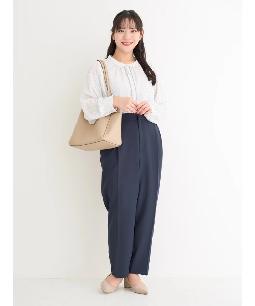 Re-J&SUPURE(リジェイアンドスプル)の「【大きいサイズ】【Wクロス】テーパードパンツ(セットアップ可)(スラックス・レディース・ベージュ/ブラック/ネイビー・XX-LARGE/X-LARGE/XXX-LARGE)」の13枚目の写真